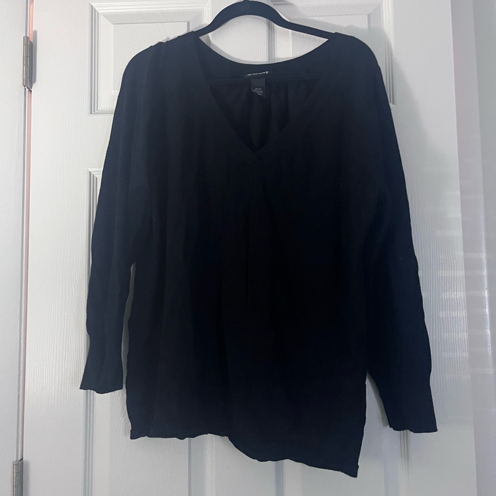 Lane Bryant Black V-Neck Lightweight Sweater